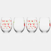 Rode en groene appels wijnglas zonder voet (Rechts)