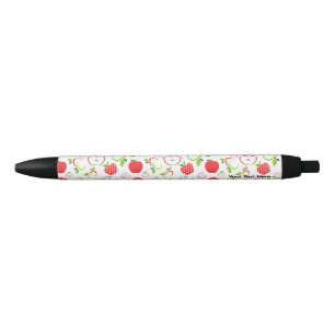 Rode en groene appels zwarte inkt pen