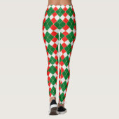 Rode en groene argyle broek leggings (Achterkant)