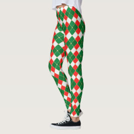 Rode en groene argyle broek leggings
