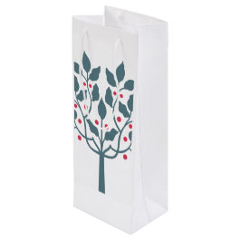 rode en groene besboom wijn cadeautas