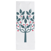 rode en groene besboom wijn cadeautas (Achterkant)