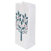 rode en groene besboom wijn cadeautas (Voorkant Gekanteld)