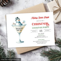 Rode en groene bewerkbare Kerst-cocktailsfeest 