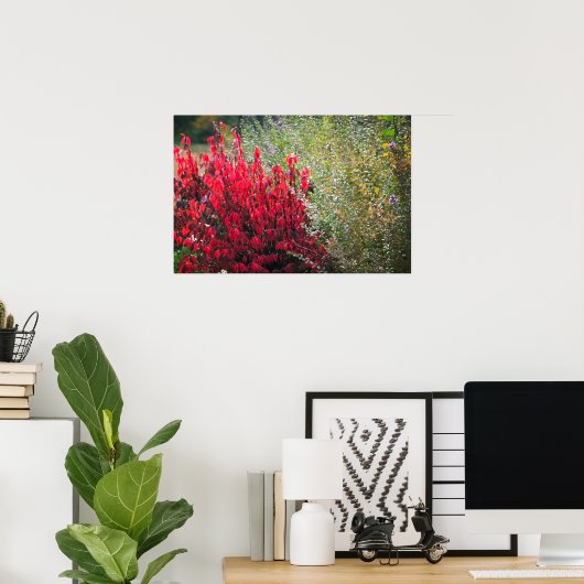 Rode en groene bladeren poster (Thuiskantoor)