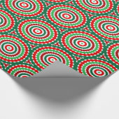 Rode en groene bloeiende geometrische kerst cadeaupapier (Hoek)