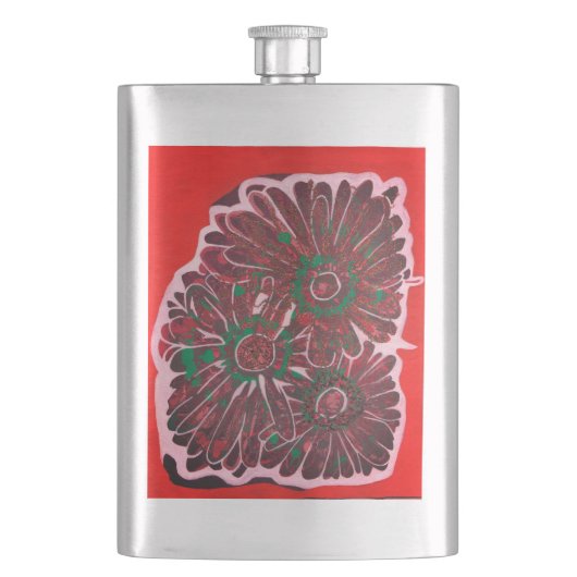 Rode en groene bloemen flacon (Voorkant)