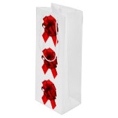Rode en Groene Bogen Wijn Gift Bag Cadeautas (Voorkant Gekanteld)