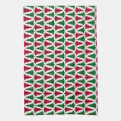 Rode en groene Buffallo geruite kerstboom Theedoek (Verticaal)