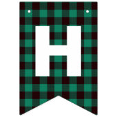 Rode en groene Buffalo Plaid 1e verjaardag Vlaggetjes (Tweede vlag)