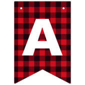 Rode en groene Buffalo Plaid 1e verjaardag Vlaggetjes (Derde vlag)