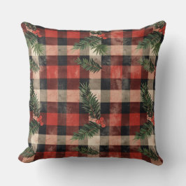Rode en groene Buffalo Plaid Christmas Sierkussen