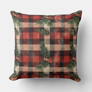 Rode en groene Buffalo Plaid Christmas Sierkussen