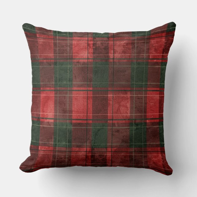 Rode en groene Buffalo Plaid Christmas Sierkussen (Voorkant)