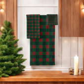 Rode en groene Buffalo Plaid Holiday Badhanddoek Bad Handdoek