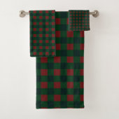 Rode en groene Buffalo Plaid Holiday Badhanddoek Bad Handdoek (Insitu)