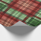 Rode en groene buffelruitjes kerst cadeaupapier (Hoek)
