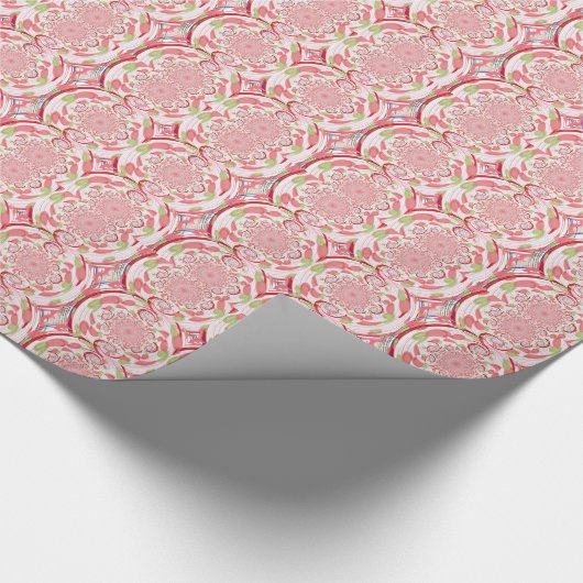 Rode en groene burst abstract ontwerp cadeaupapier (Hoek)