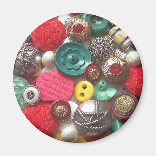 Rode en groene Button collage Magneet (Voorkant)