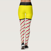 Rode en groene Candy Cane Elf Kerstmis Leggings (Achterkant)