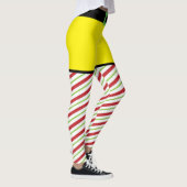 Rode en groene Candy Cane Elf Kerstmis Leggings (Rechts)