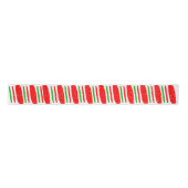 Rode en Groene Candy Cane Kerst Custom Satijnen Lint (Voorkant)