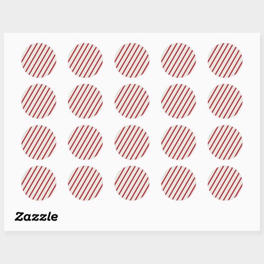 Rode en groene Candy Cane Stripe Holiday Sticker (Vel)