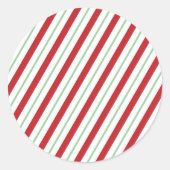Rode en groene Candy Cane Stripe Holiday Sticker (Voorkant)