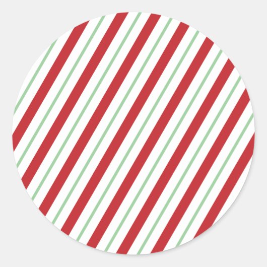 Rode en groene Candy Cane Stripe Holiday Sticker (Voorkant)