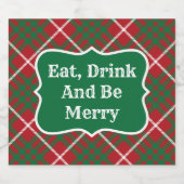 Rode en groene cheque bier etiket (Enkel label)