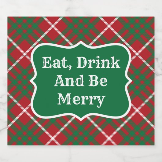 Rode en groene cheque bier etiket (Enkel label)