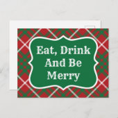 Rode en groene cheque briefkaart (Voorkant / Achterkant)