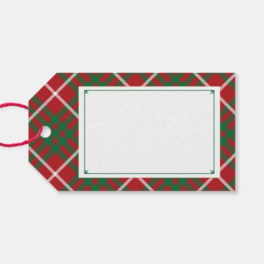Rode en groene cheque cadeaulabel (Achterkant Horizontaal)