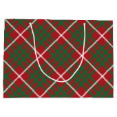 Rode en groene cheque groot cadeauzakje (Achterkant)