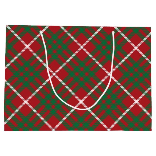 Rode en groene cheque groot cadeauzakje (Achterkant)