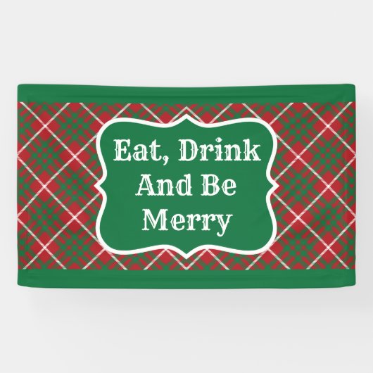 Rode en groene cheque spandoek (Horizontaal)