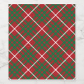 Rode en groene cheque wijn etiket (Enkel label)