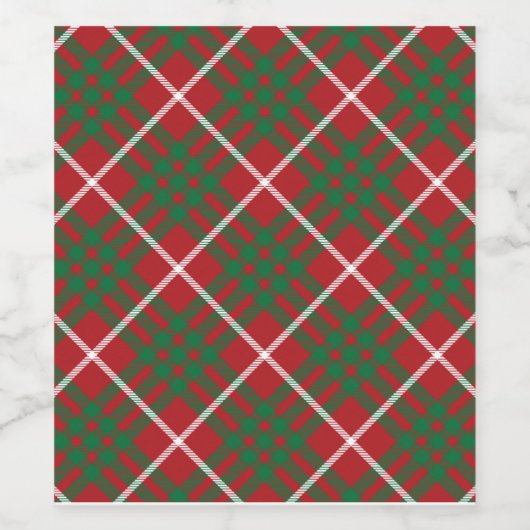 Rode en groene cheque wijn etiket (Enkel label)