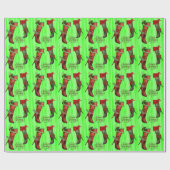 Rode en groene Chic Christmas Stocking Gift Wrap Cadeaupapier (Vlak)