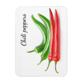 Rode en groene chilipepers magneet (Verticaal)