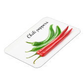 Rode en groene chilipepers magneet (Linkerzijde)
