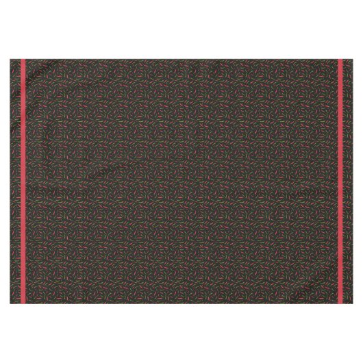 Rode en groene chilipepers op zwart pittig Mexicaa Tafelkleed (Voorkant (Horizontaal))