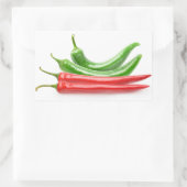 Rode en groene chilipepers rechthoekige sticker (Tas)