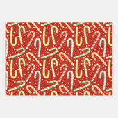 Rode en groene Christmas Candy Cane Patroon Inpakpapier Vel (Voorkant 3)