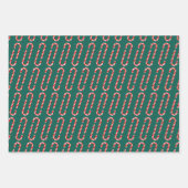 Rode en groene Christmas Candy Cane Patroon Inpakpapier Vel (Voorkant 2)