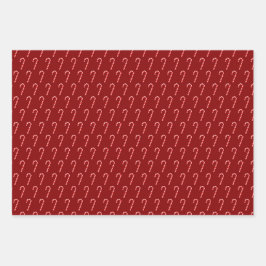 Rode en groene Christmas Candy Cane Patroon Inpakpapier Vel