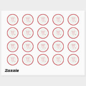 Rode en groene cirkel adreslabel ronde sticker (Vel)