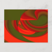 Rode en groene Cubist Abstract Briefkaart (Voorkant)