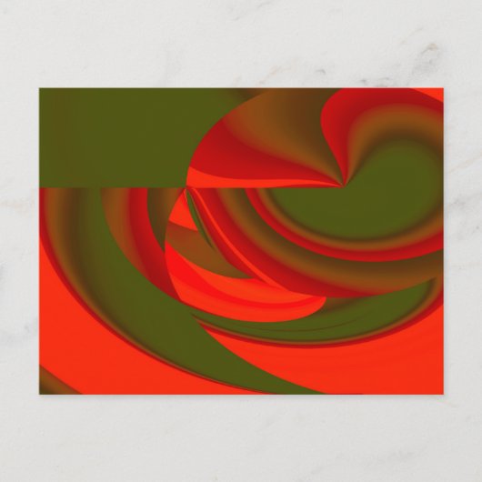 Rode en groene Cubist Abstract Briefkaart (Voorkant)