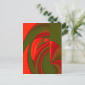 Rode en groene Cubist Abstract Briefkaart (Staand voorkant)